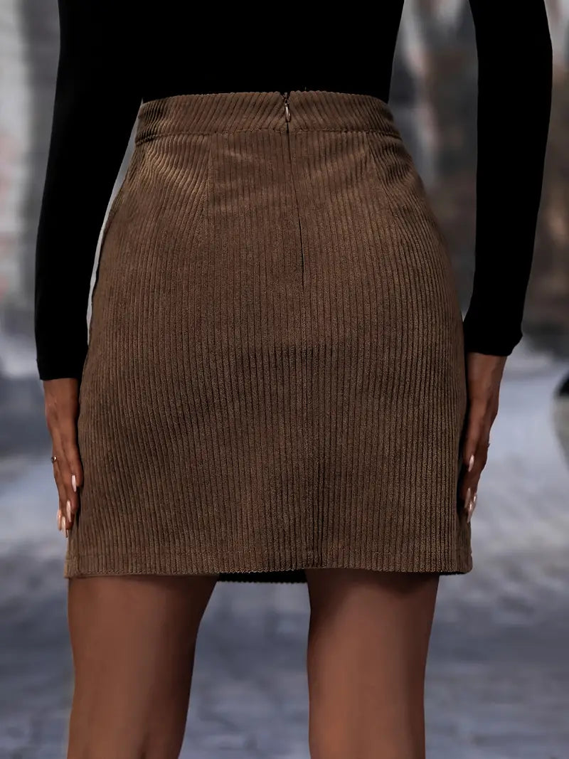 Christina - Women's Ribbed Velvet Skirt