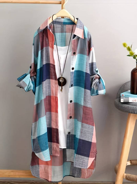 Emma – casual shirt with plaid pattern