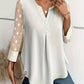 Samantha – Elegant long-sleeve top with pleated neckline