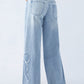 Light Indigo Bow Jeans