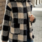Debra - Lapel Coat with Check Pattern