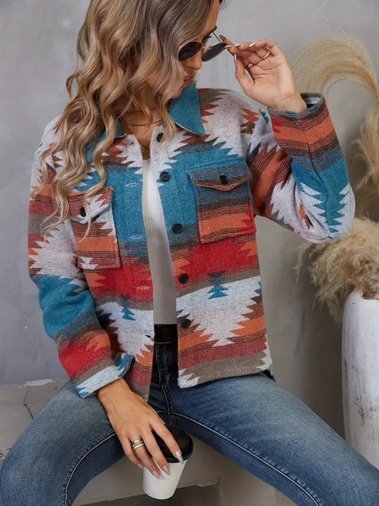 Abigail - Aztec Print Knotted Jacket