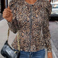 Madeline - Casual women's jacket with leopard print and zipper