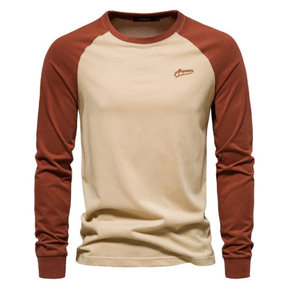 Jelle Patchwork Shirt - With Round Neck &amp; Long Sleeves