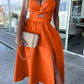 Lucy - Stylish midi dress with slit and neckline