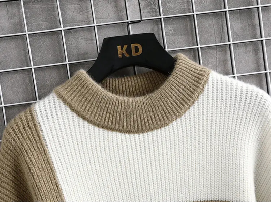 Oscar Color Patch Sweater - Fashionable Knitted Sweater
