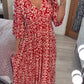 Flora - Casual floral dress with V-neck