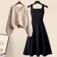 Jacky - Two-piece set consisting of a high-quality cross-knit sweater and an elegant dress