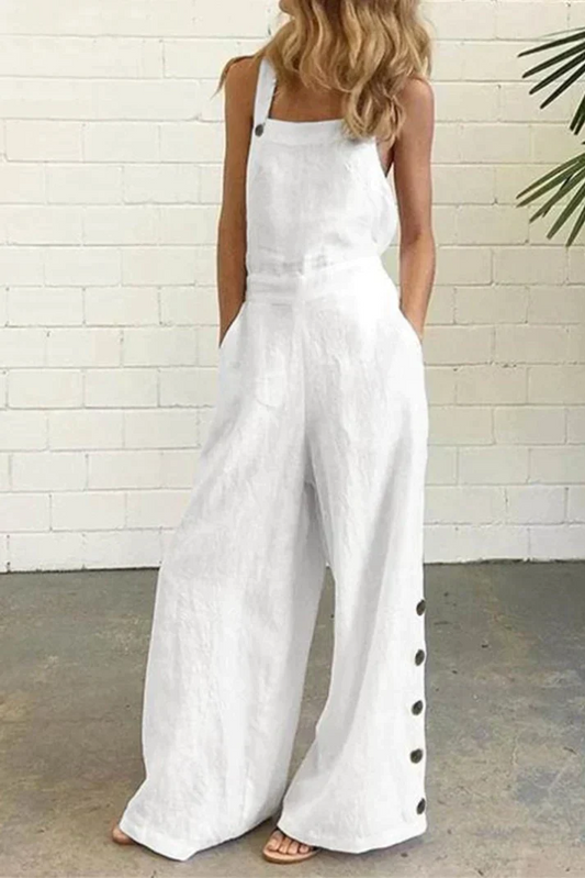 Corinth - Regular jumpsuits with plain buckle and square collar