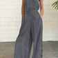 Corinth - Regular jumpsuits with plain buckle and square collar