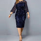 Azucena - Festive women's dress with lotus flower sleeve and sequins