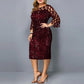 Azucena - Festive women's dress with lotus flower sleeve and sequins
