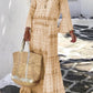 Angelyn - Casual Print Patchwork V Neck Cake Dress