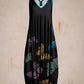 Edith - All-over printed jumpsuit with V-neck
