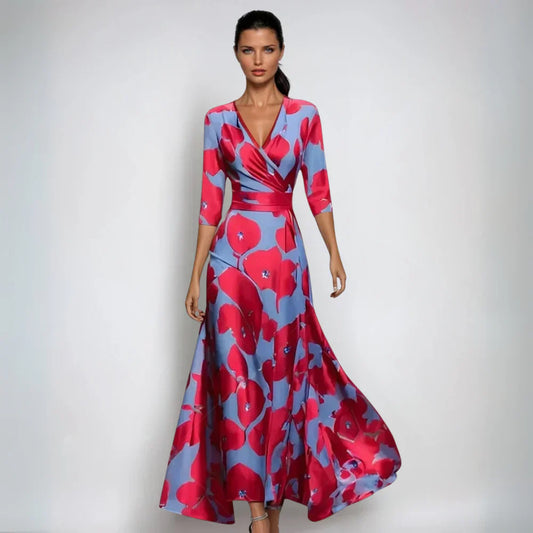 Irina - Fluffy Wrap Maxi Dress