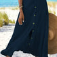 Princess - High waisted solid skirt with buckle and buttons