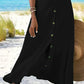 Princess - High waisted solid skirt with buckle and buttons
