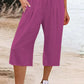 Amelyn - Simple high waisted wide leg trousers, solid colour, mid length