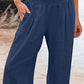 Amelyn - Simple high waisted wide leg trousers, solid colour, mid length