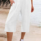 Amelyn - Simple high waisted wide leg trousers, solid colour, mid length