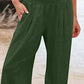 Amelyn - Simple high waisted wide leg trousers, solid colour, mid length