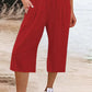 Amelyn - Simple high waisted wide leg trousers, solid colour, mid length