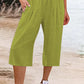 Amelyn - Simple high waisted wide leg trousers, solid colour, mid length
