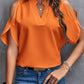 V-Neck Blouse with Short Flare Sleeves
