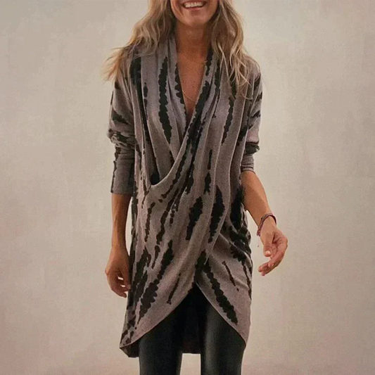 Carmen - V-neck top with coffee print