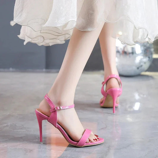 Caroline - High Heel Sandals with Ankle Strap and Open Toe