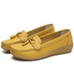 Leather Cut-Out Ballerina Flats for Women