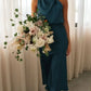 Satinista – simple one-shoulder dress