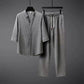 Vintage Linen Tracksuit Men's 2-Piece Set Classic Comfort with a Modern Twist
