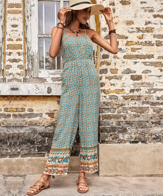 Faye - Bohemian jumpsuit with spaghetti straps