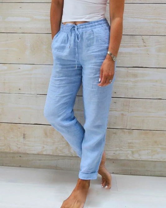 Evelien | Elastic linen trousers