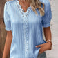 Elegant Lace Blouse with V-Neck