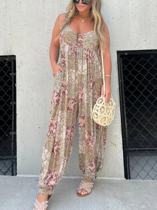 Jamaica - Casual jumpsuit with patchwork print