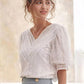 Mabel - Retro lace blouse with puff sleeves