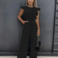 Elegant Jumpsuit with Flutter Sleeves