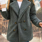 Lolly - Double-breasted teddy coat with lapels