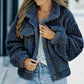 Leora - Plain trucker jacket in faux fur