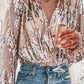 Sparkling & Stylish Women's Glitter V-Neck Long Sleeve Top – Naya