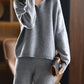 Corene - 2-piece set women's oversized tracksuit, sweater with polo collar and pants
