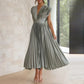 Esther - Pleated V-neck maxi dress