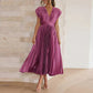 Esther - Pleated V-neck maxi dress