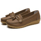 Leather Cut-Out Ballerina Flats for Women