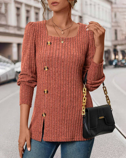 Muriel - Ribbed Knitted Top