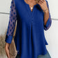 Samantha – Elegant long-sleeve top with pleated neckline