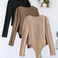 3-Pack Casual Long Sleeve Bodysuits for Women