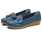 Leather Cut-Out Ballerina Flats for Women